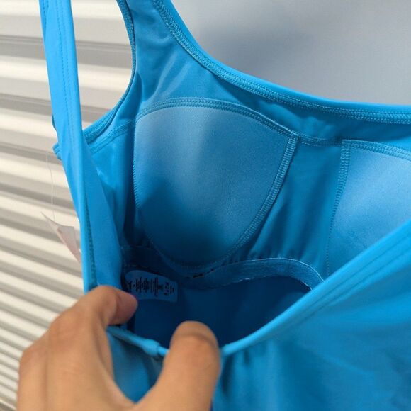 Lands' End Nwt Size 14 Blue One Piece Swimsuit - Picture 4 of 7